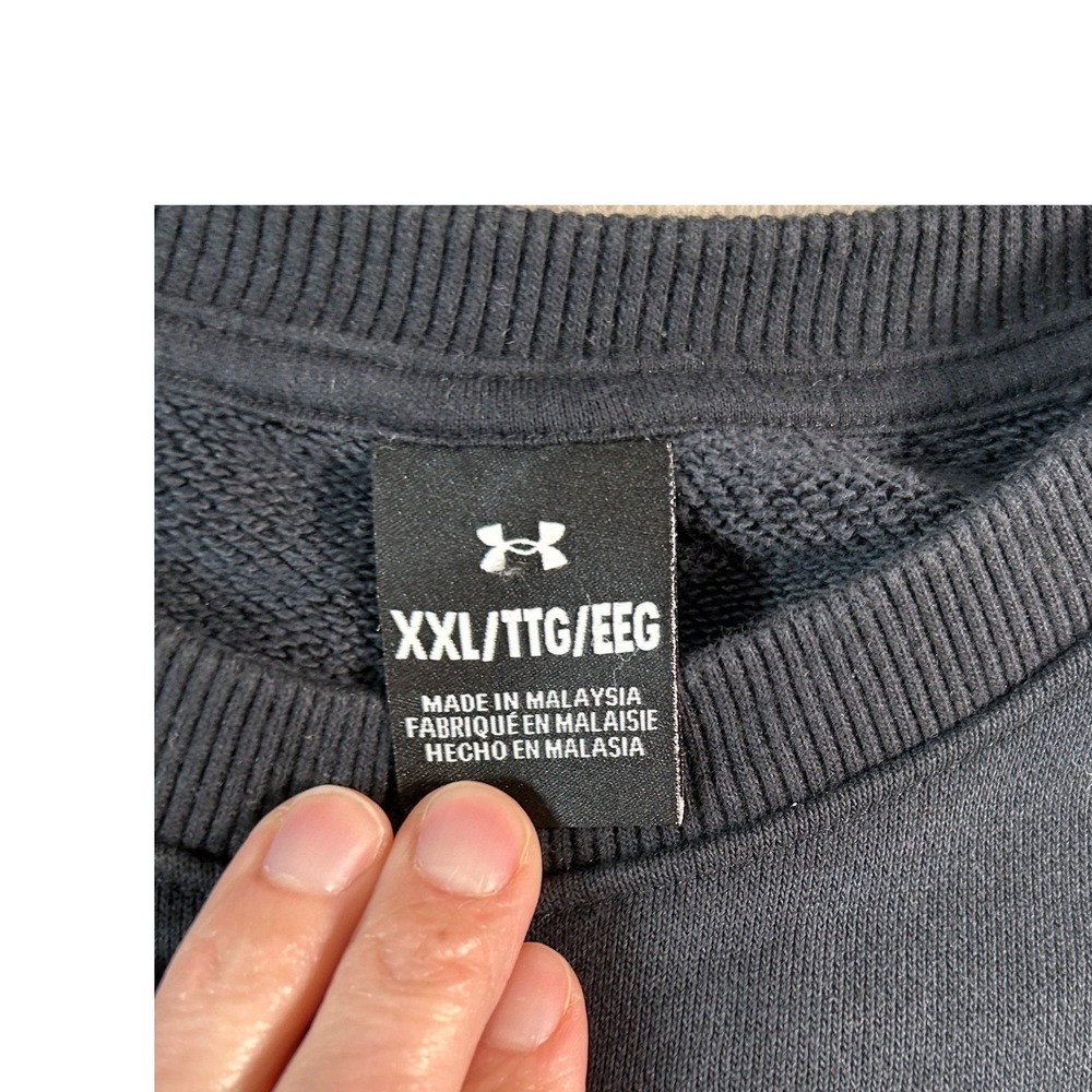 Under Armour Project Rock Short Sleeve Sweatshirt Men XXL Black Brahma Bull Logo - Picture 4 of 9